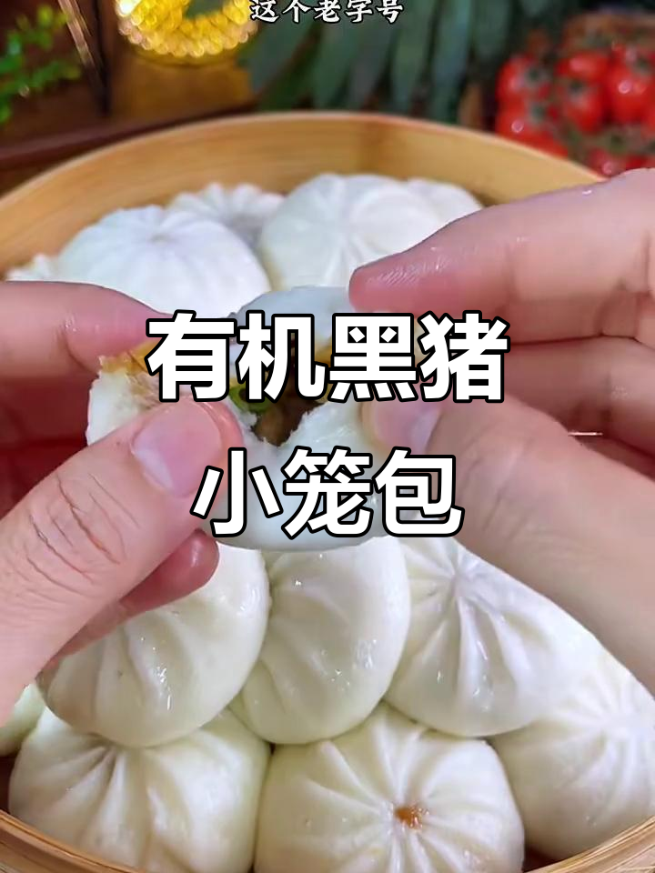 放心早餐,有机黑猪肉小笼包,蒸几分钟就能吃