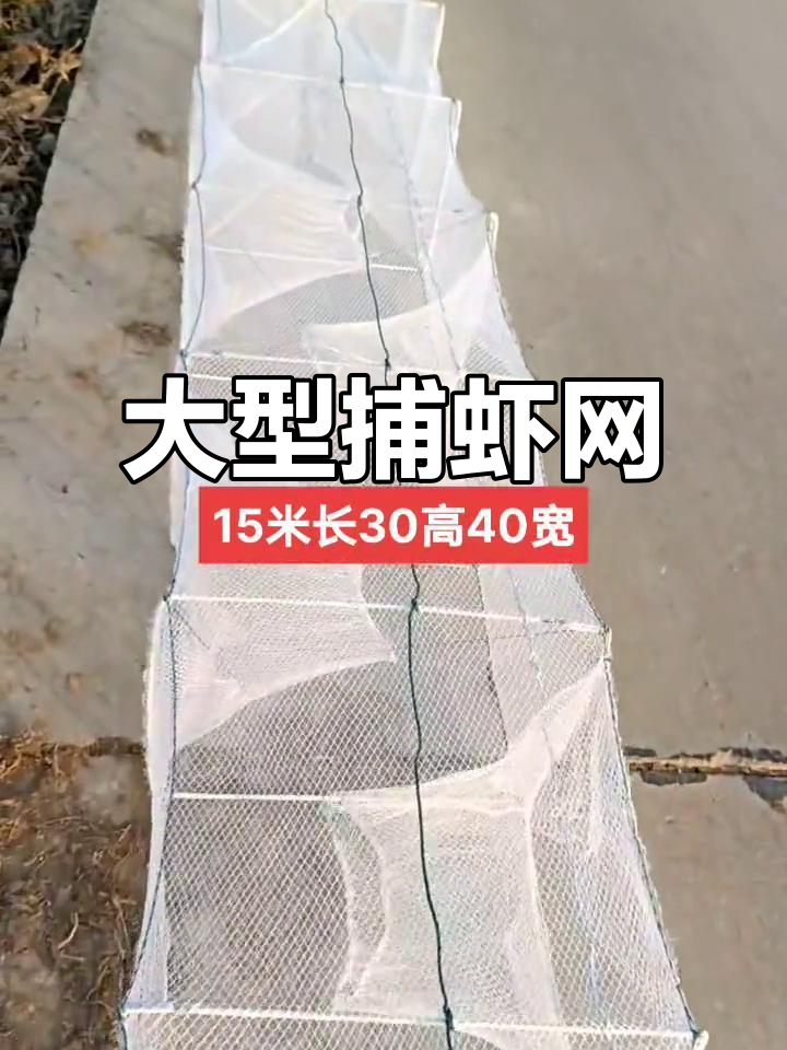 15米长30高40宽的捕虾网,轻松捕捉河虾、鲫鱼和草鱼
