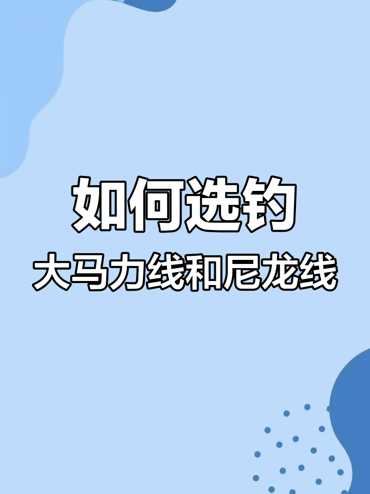 钓鱼鱼线选择全攻略:从大力马到尼龙线的搭配技巧