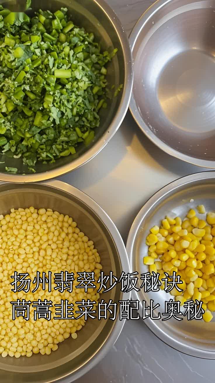 扬州翡翠炒饭秘诀茼蒿韭菜的配比奥秘