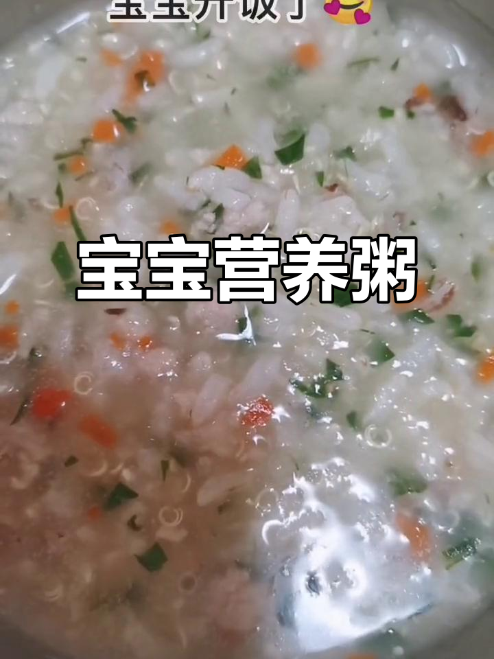 蔬菜瘦肉粥,适合8个月大宝宝,一岁后可加盐