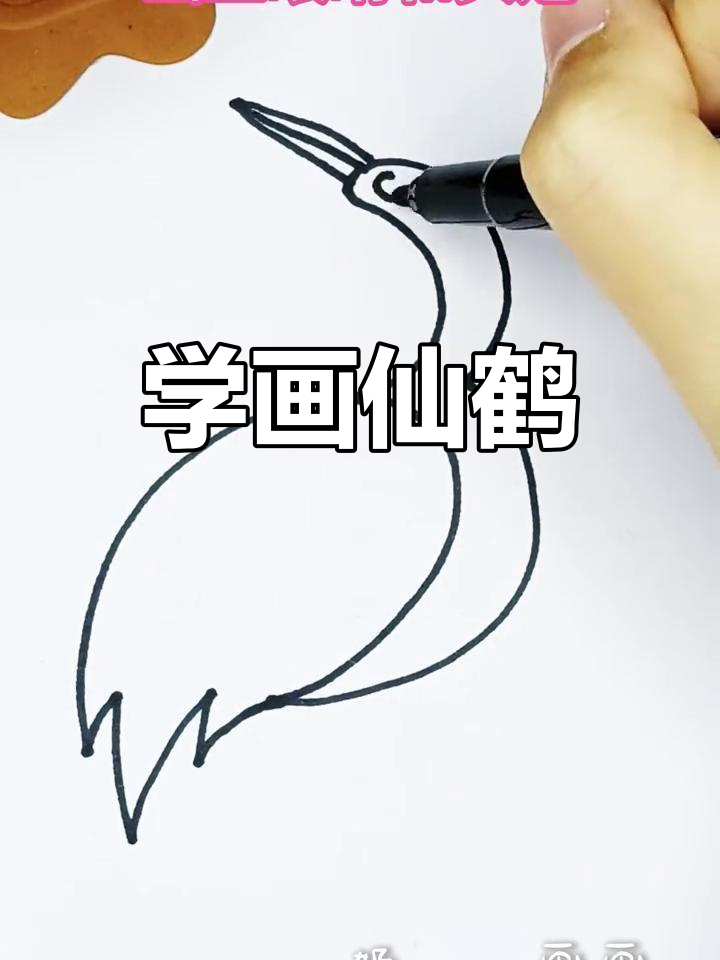 仙鹤简笔画,轻松学会小动物画法