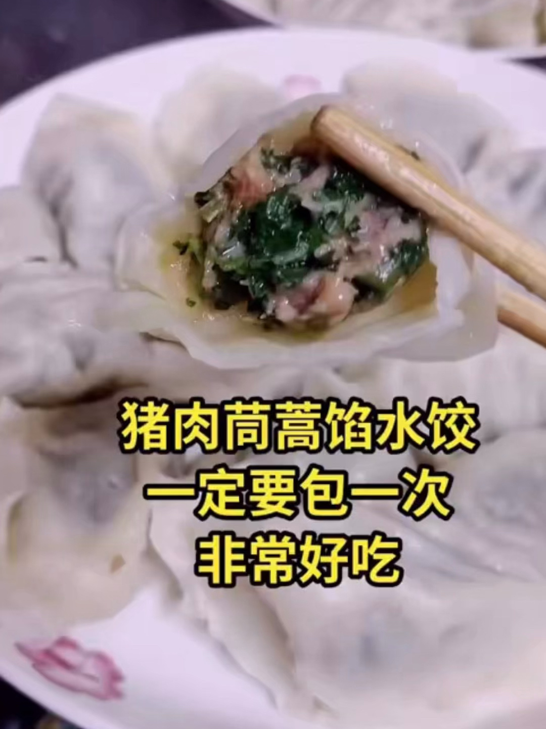猪肉茼蒿馅的水饺太好吃了啊,建议包一次看