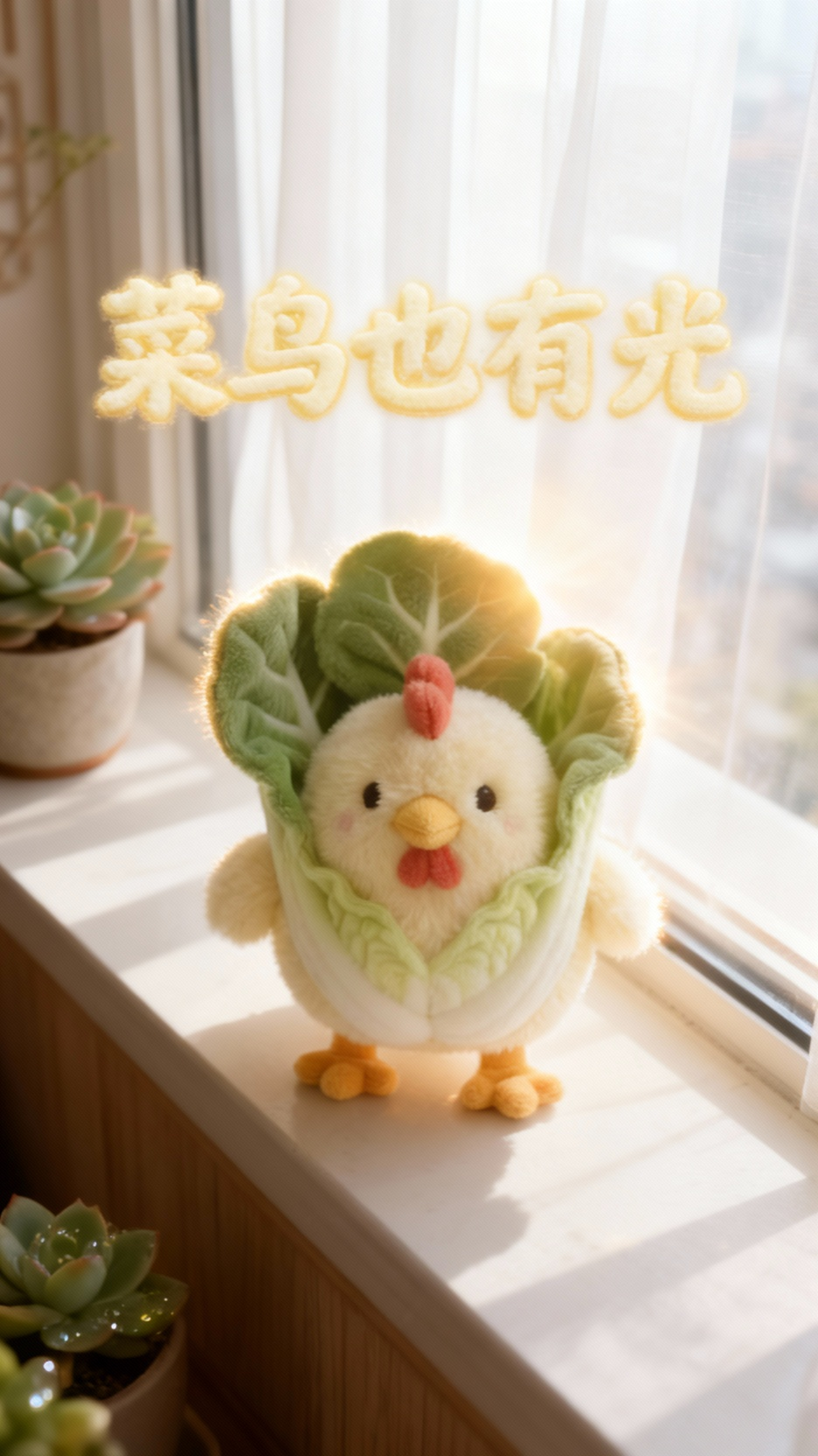 可爱白色小鸡的趣味展示