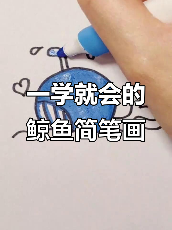 轻松画出可爱鲸鱼,步骤简单又有趣