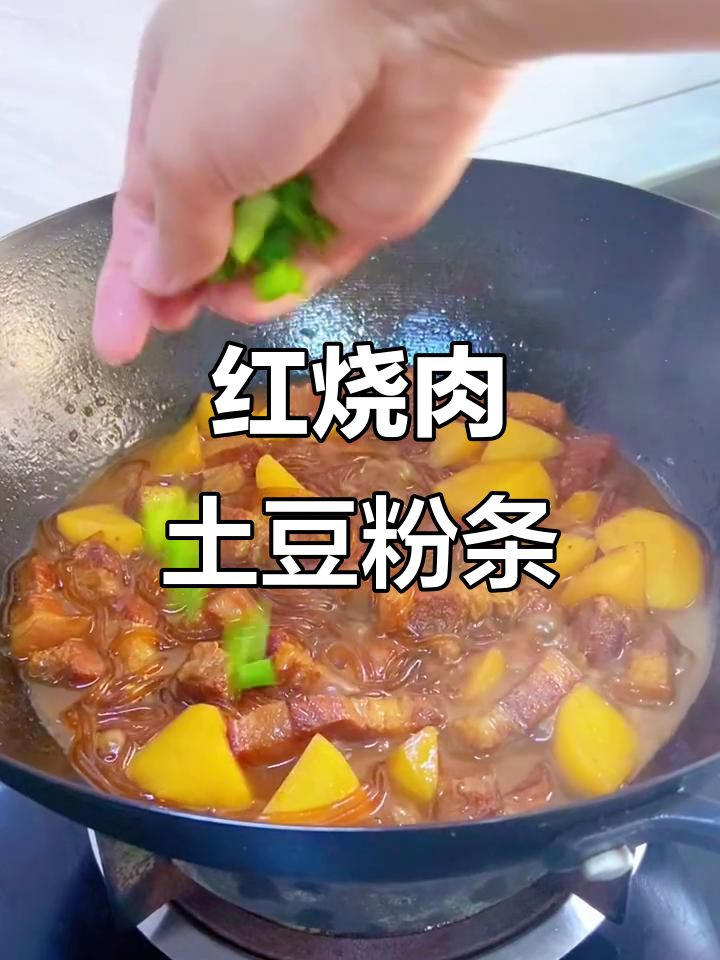 红烧肉炖土豆粉条,肥而不腻,绝对下饭!