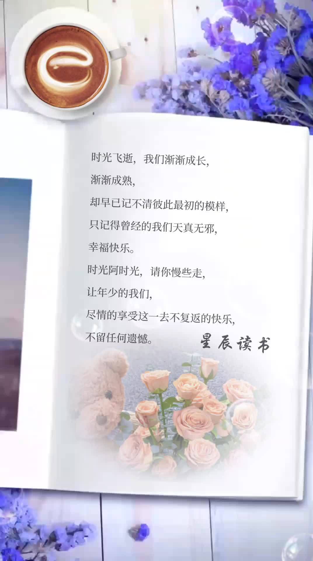 一键剪同款书单模板,导入图片修改文字即可。时光飞逝,我们渐渐成长,渐渐成熟,却早已记不清彼