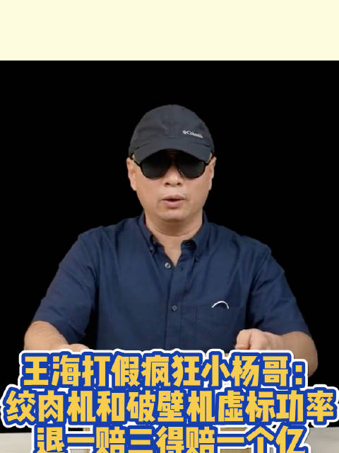 「王海再打假疯狂小杨哥:绞肉机和破壁机虚标功率,退一赔三得赔一个亿」11月13日,知名打假