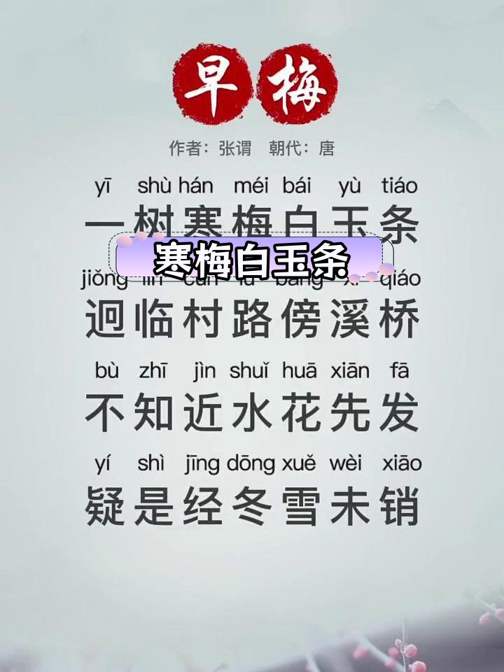 早梅凌寒开,疑是冬雪未消