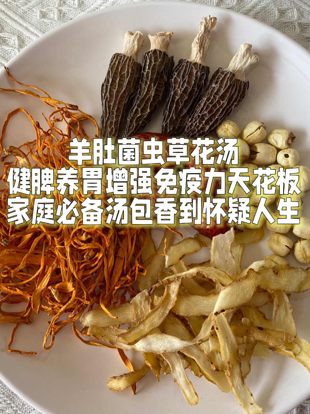 羊肚菌虫草花健脾养胃增强免疫力天花板