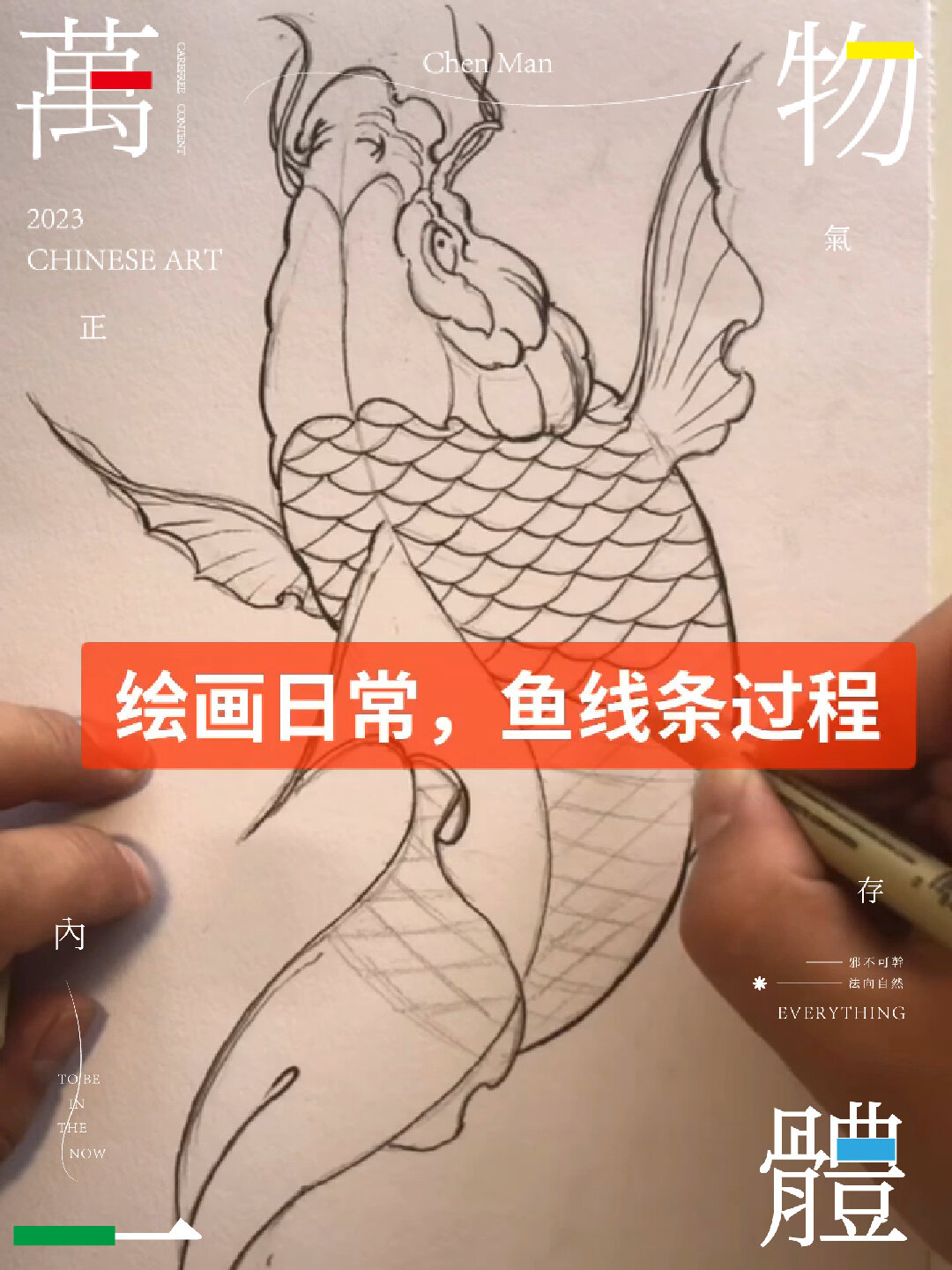 鲤鱼绘画过程