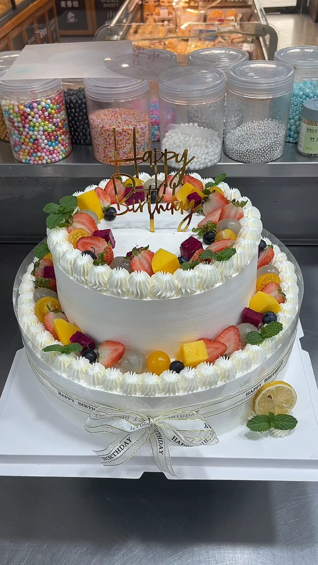 双层水果蛋糕 蛋糕教程