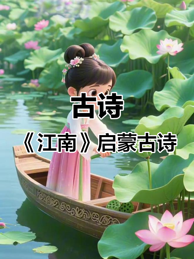 江南水乡的莲叶与鱼戏,诗意盎然的古诗词启蒙
