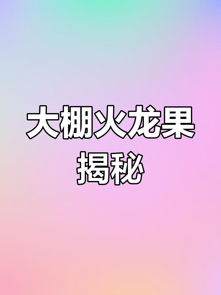 揭秘北方大棚火龙果,原来是这样种植的!