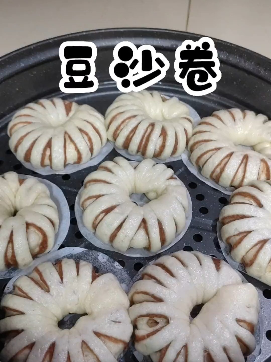 在家做豆沙馒头,好吃又健康