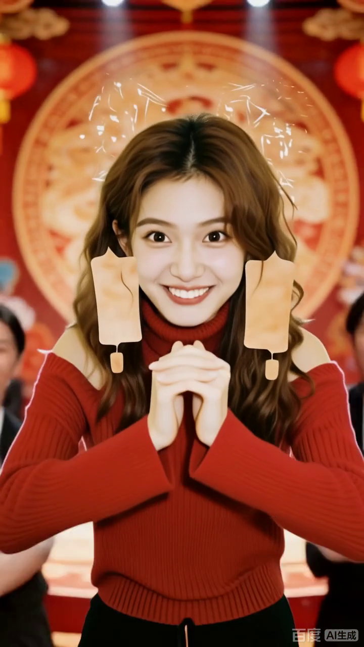 红装少女的年糕耳饰