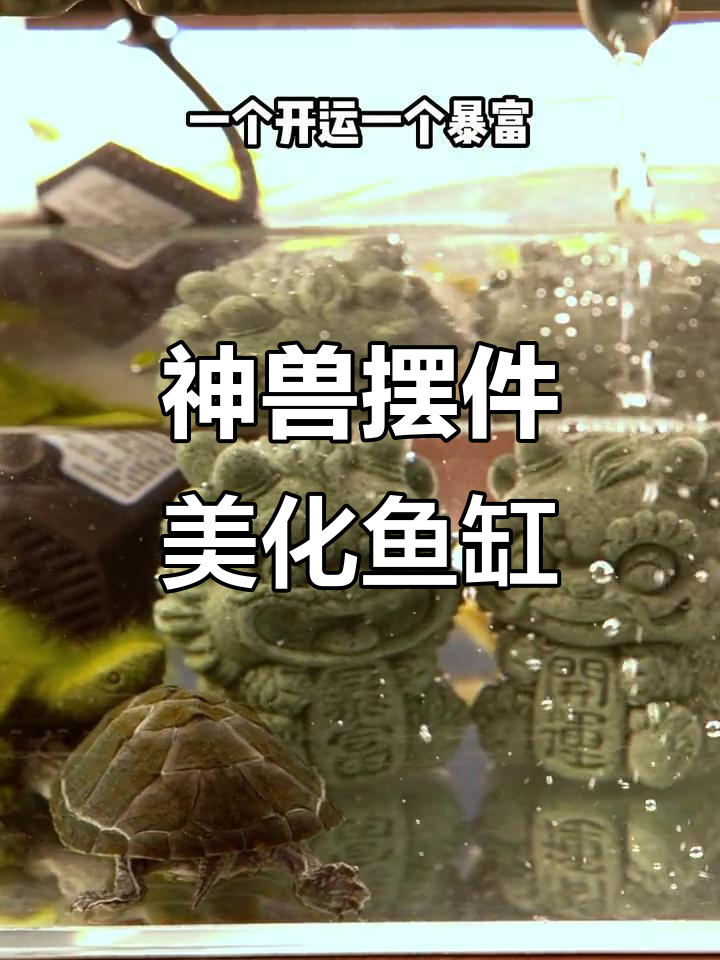 鱼缸造景新风潮,神兽摆件让水族箱更高级