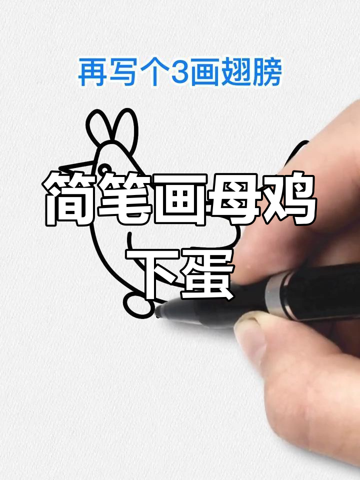 用简单线条画母鸡下蛋