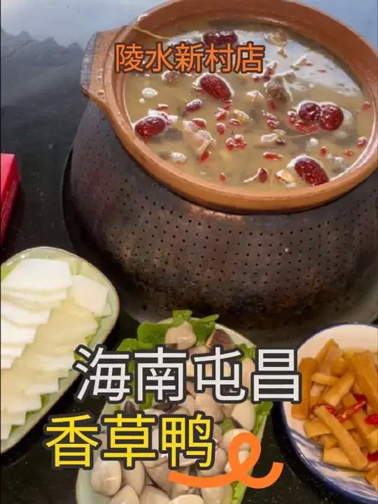 海南屯昌香草鸭陵水新村店推出的这款老鸭汤套餐抖音团购仅需99元,视频左下角定位处赶紧薅它
