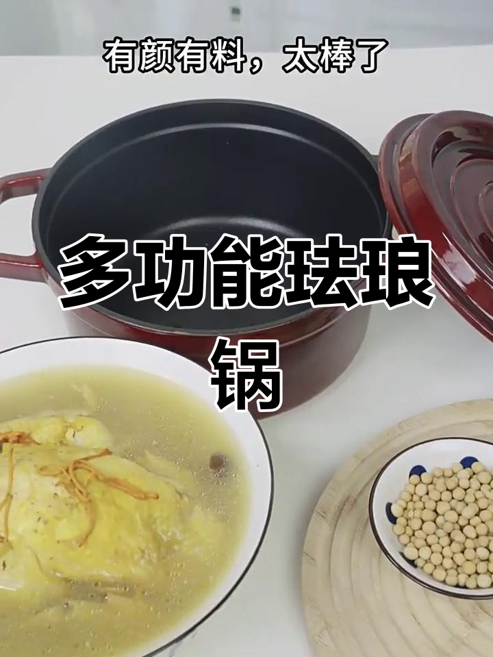 苏泊尔珐琅锅,炖汤焖煮海鲜,电磁炉燃气通用