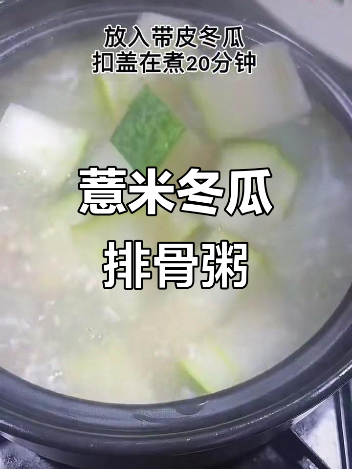 广东经典薏米冬瓜排骨粥,消暑祛湿汤轻松做