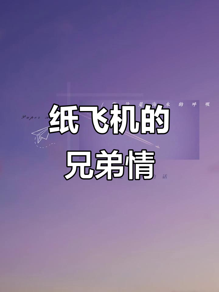 纸飞机潭石:哥哥与弟弟的成长故事,希望每天都能过得更好