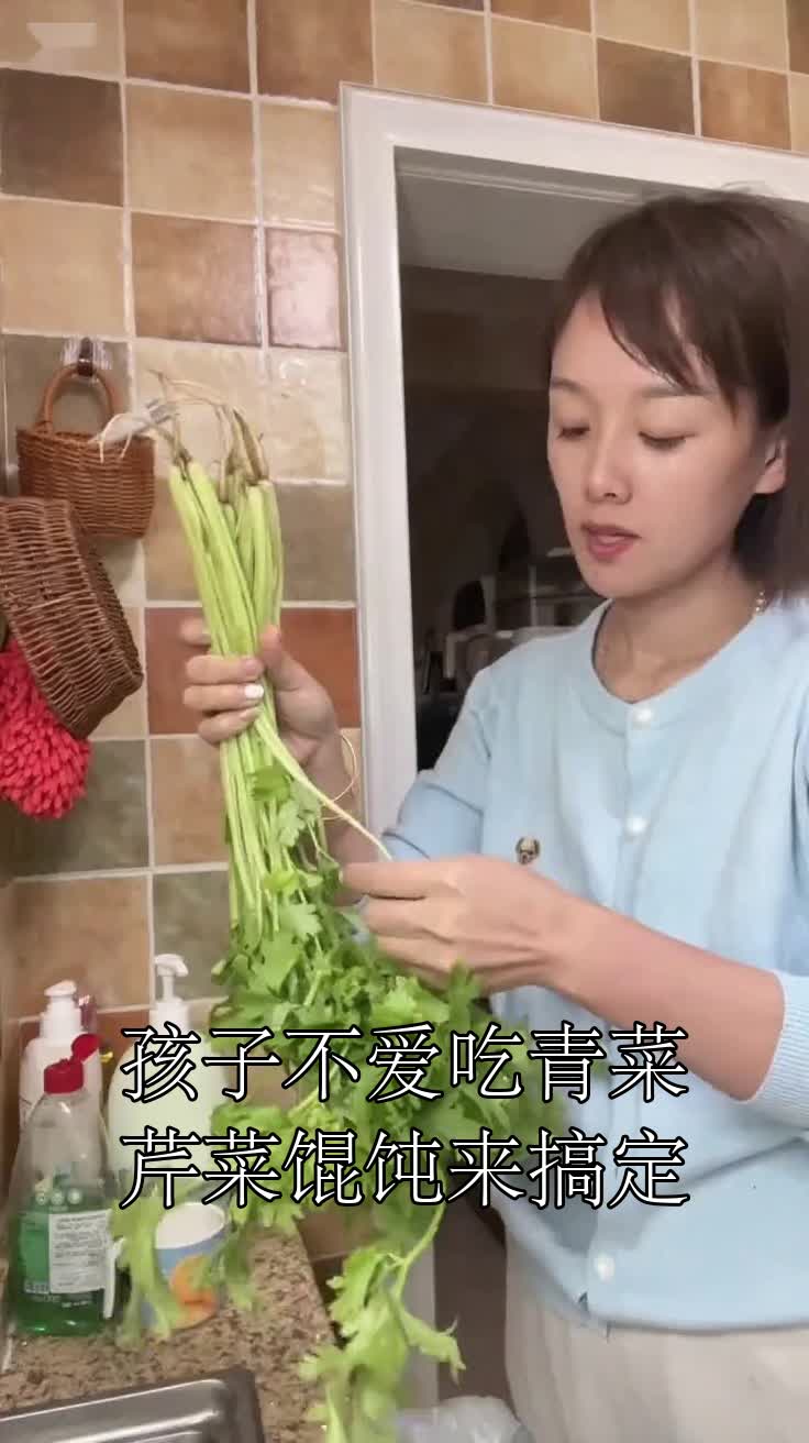 孩子不爱吃青菜芹菜馄饨来搞定