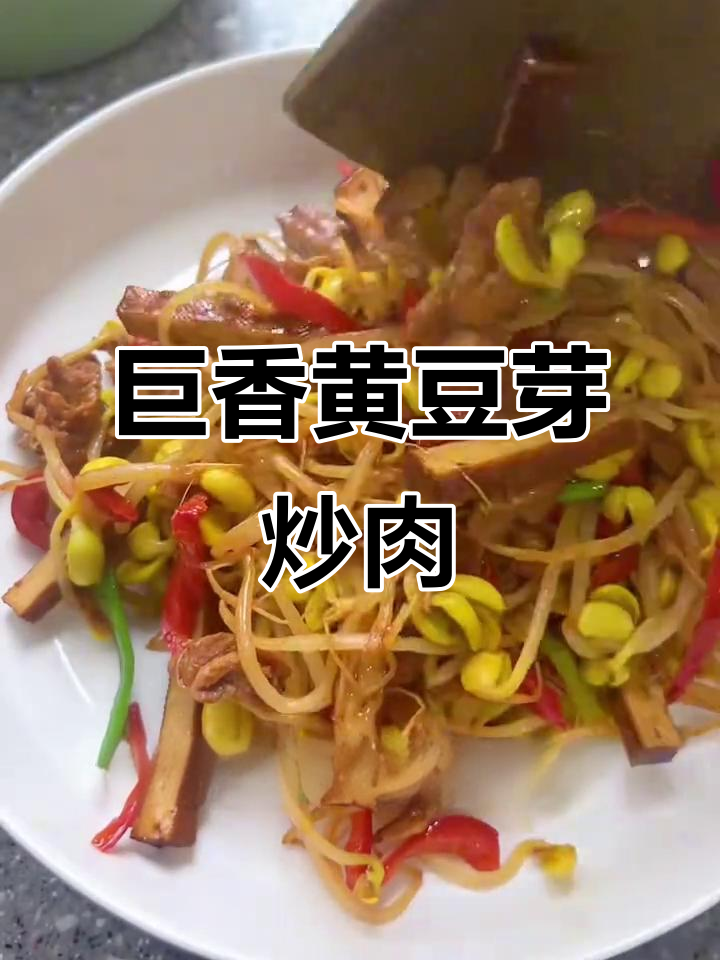 黄豆芽炒肉,家常下饭美味,全家人都爱吃!