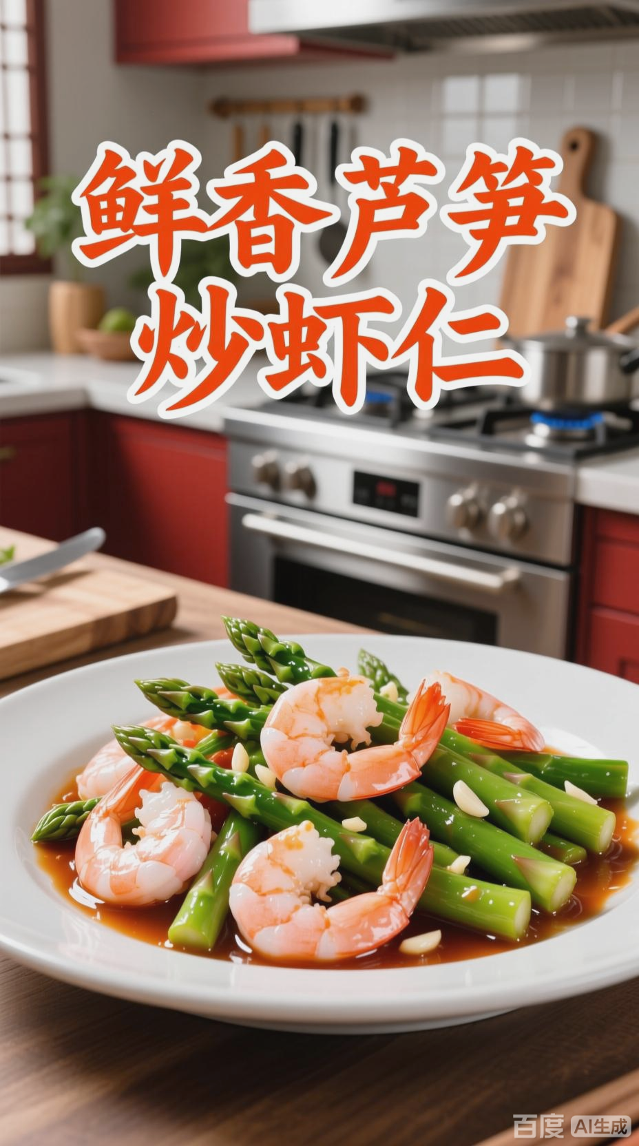 鲜香芦笋炒虾仁，美味下饭