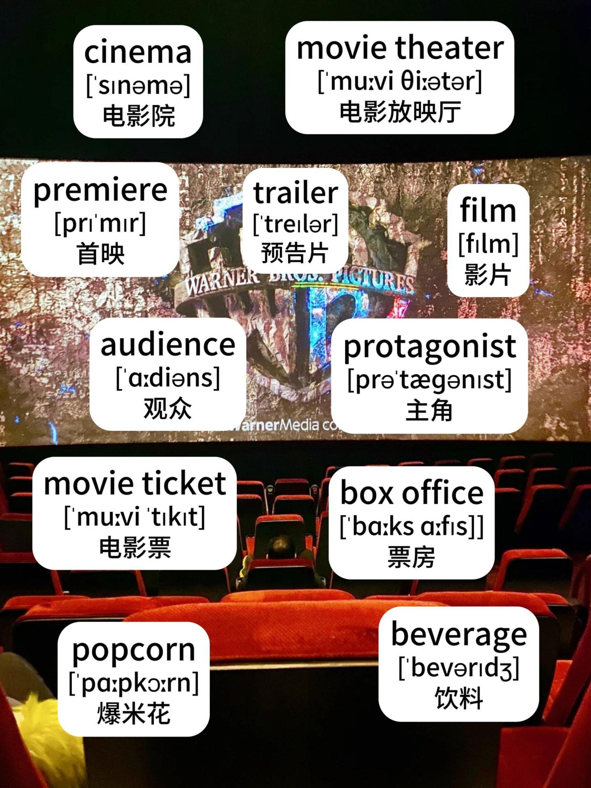 在生活场景中学英语|电影院|15s速记单词