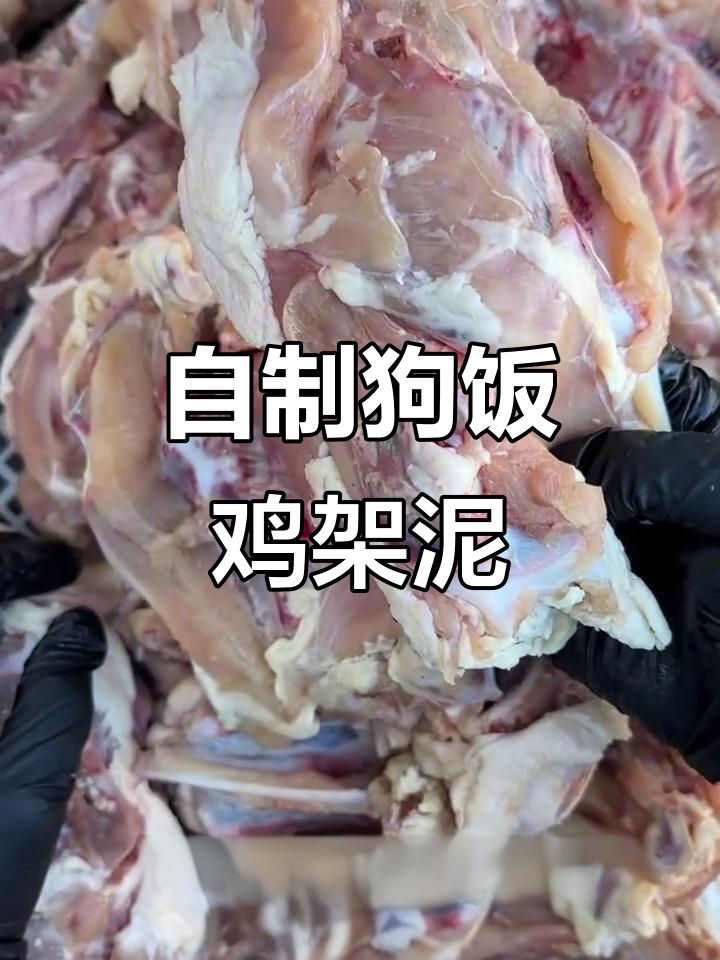 新鲜鸡架泥,营养丰富又易消化,狗狗吃得开心