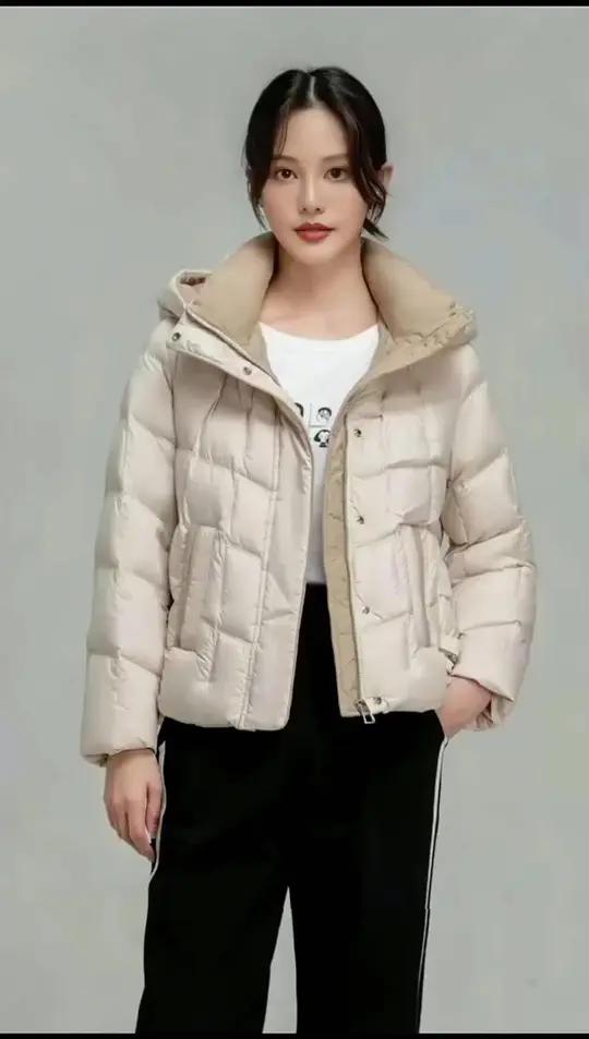 V/雅鹿90鸭绒羽绒服加厚保暖时尚外穿短款正品清仓女士网红款外套