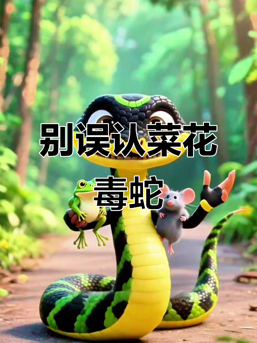 菜花原矛头蝮蛇与王锦蛇的区别,别混淆了!