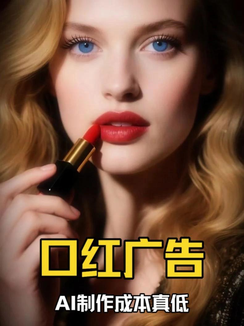 AI口红广告 AI广告 口红广告 AI教学 AI短片 即梦ai 口红广告,AI制作,超低成