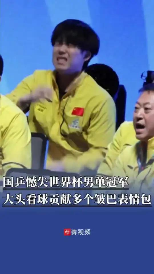 国乒憾失世界杯男单冠军,大头看得龇牙咧嘴贡献多个表情包