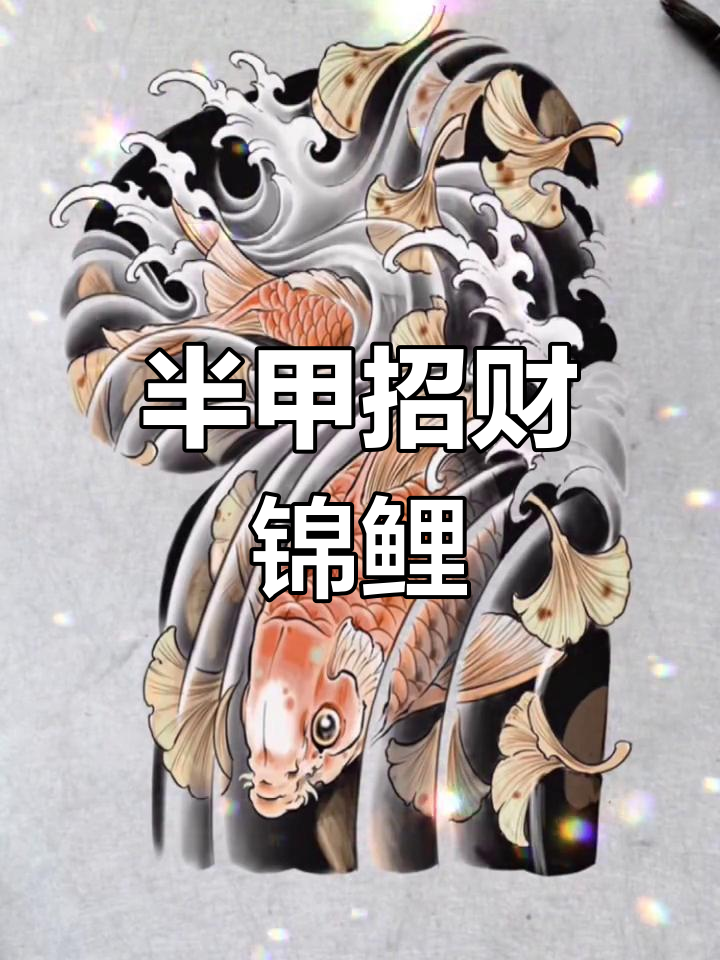 招财进宝鲤鱼纹身设计