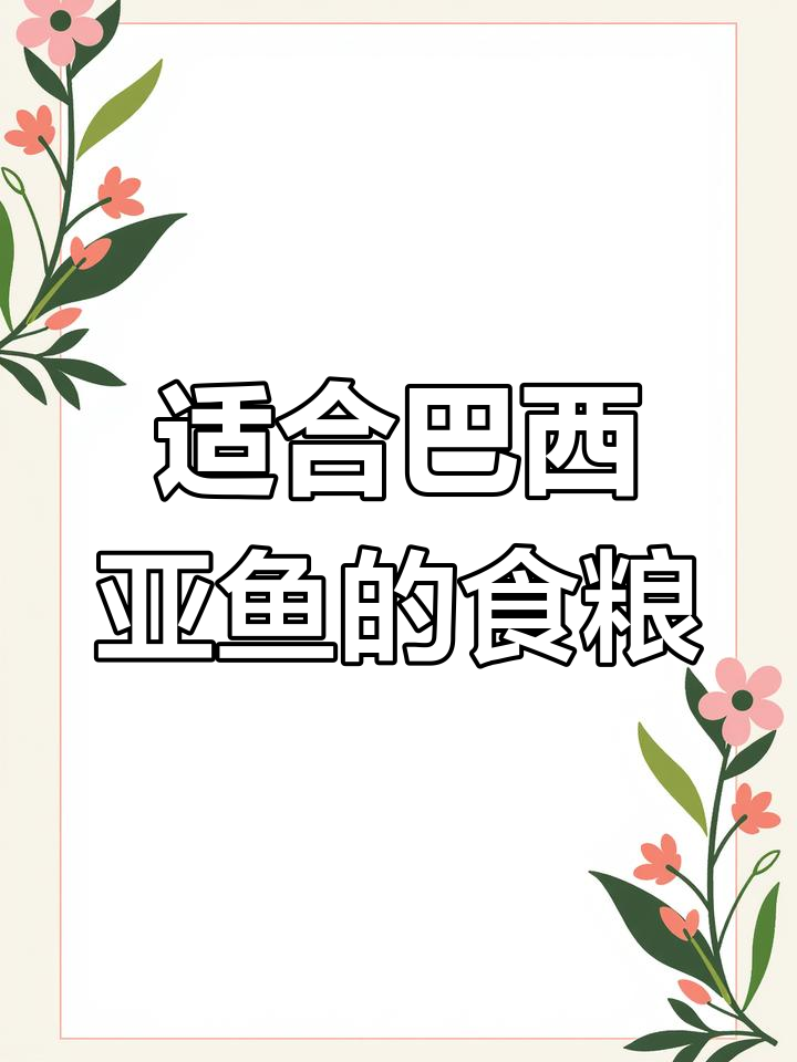 巴西亚鱼饲养指南:选择合适饲料