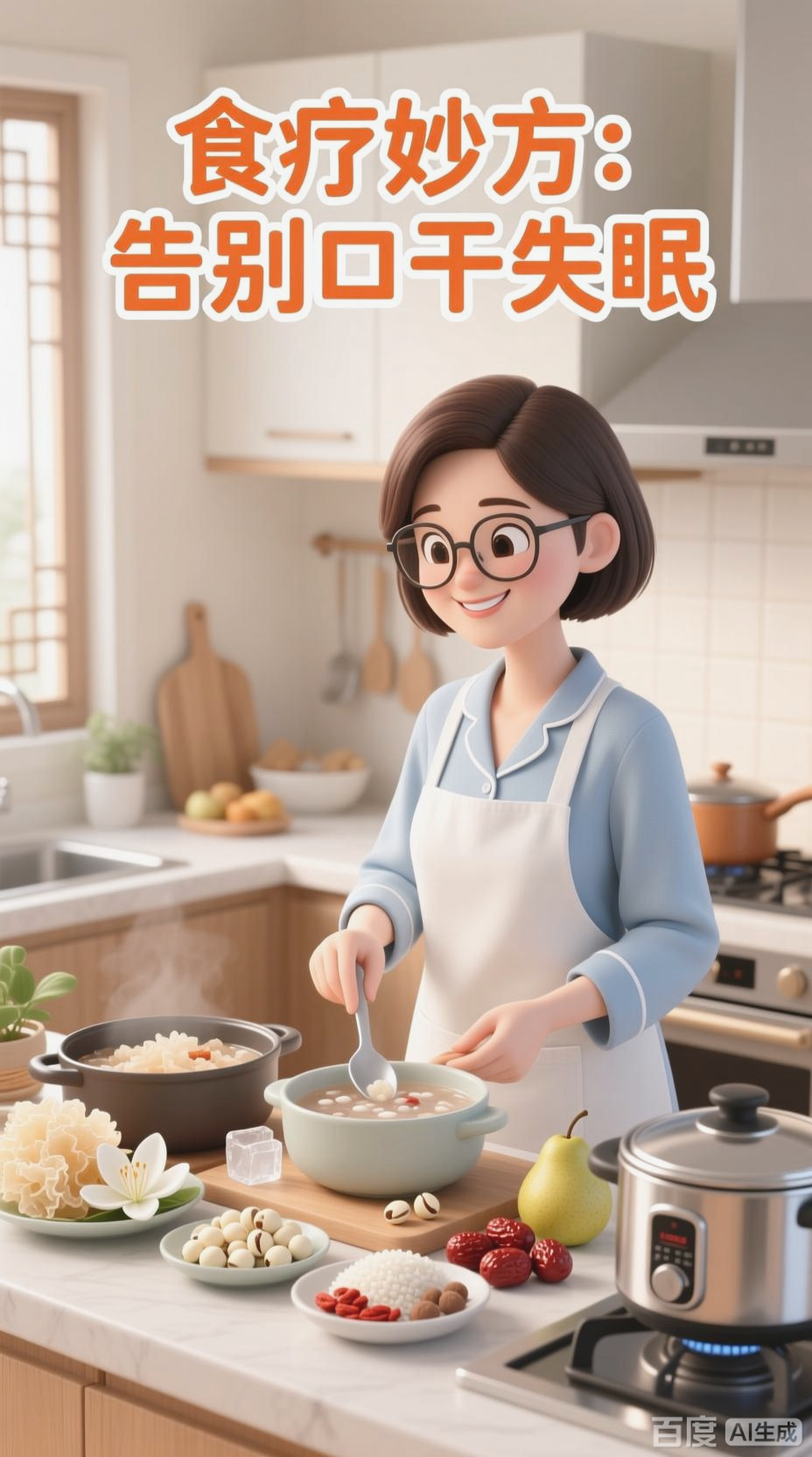 银耳羹与莲子粥,缓解口干失眠