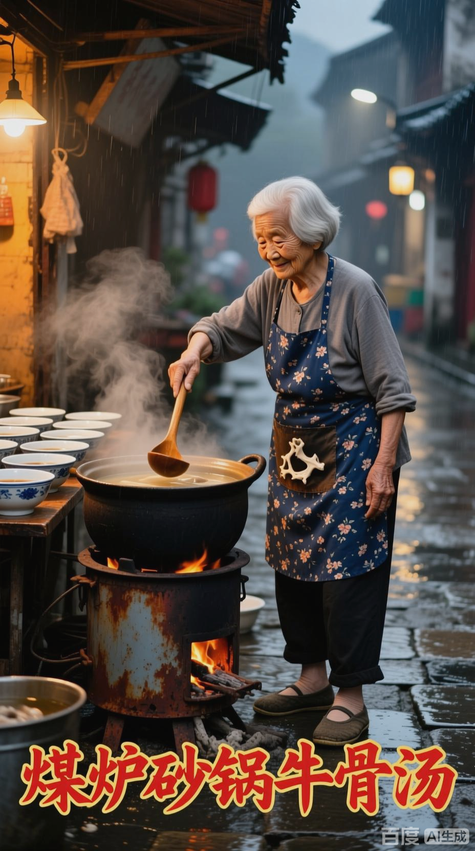 煤炉砂锅,勾魂牛骨汤