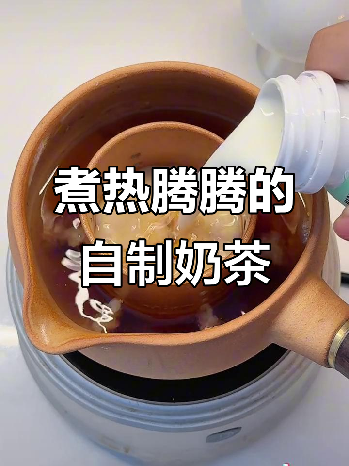 自制香浓奶茶，桂圆红枣枸杞加持，奶皮子超有弹性