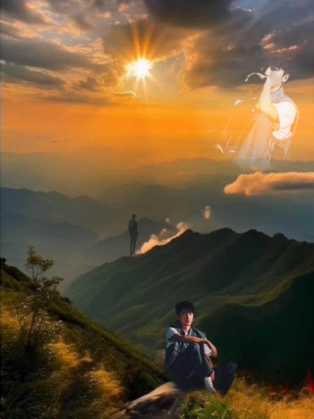 伤感风景人物视频素材