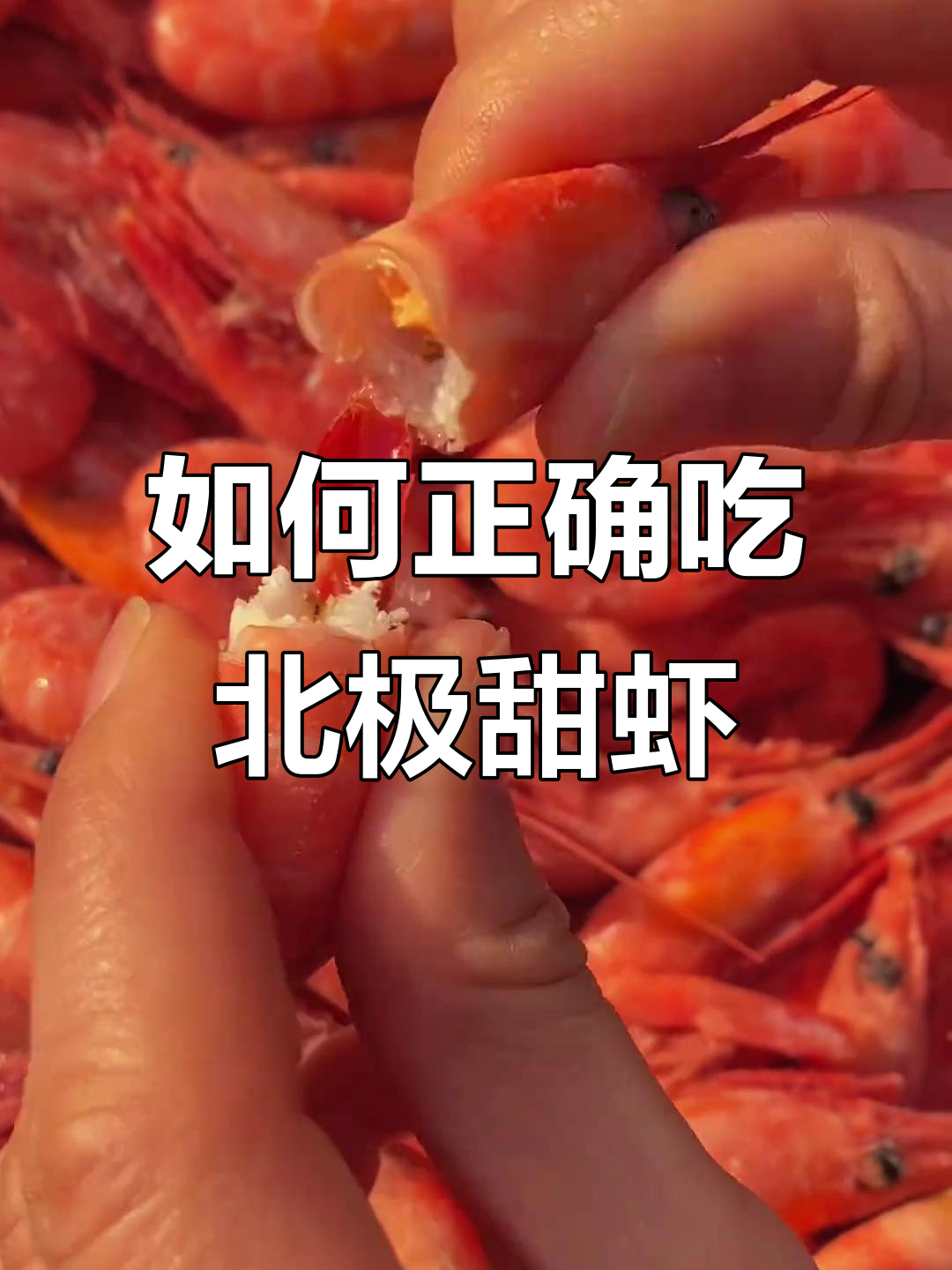 北极甜虾正确吃法,轻松去壳取籽,肉质鲜嫩!