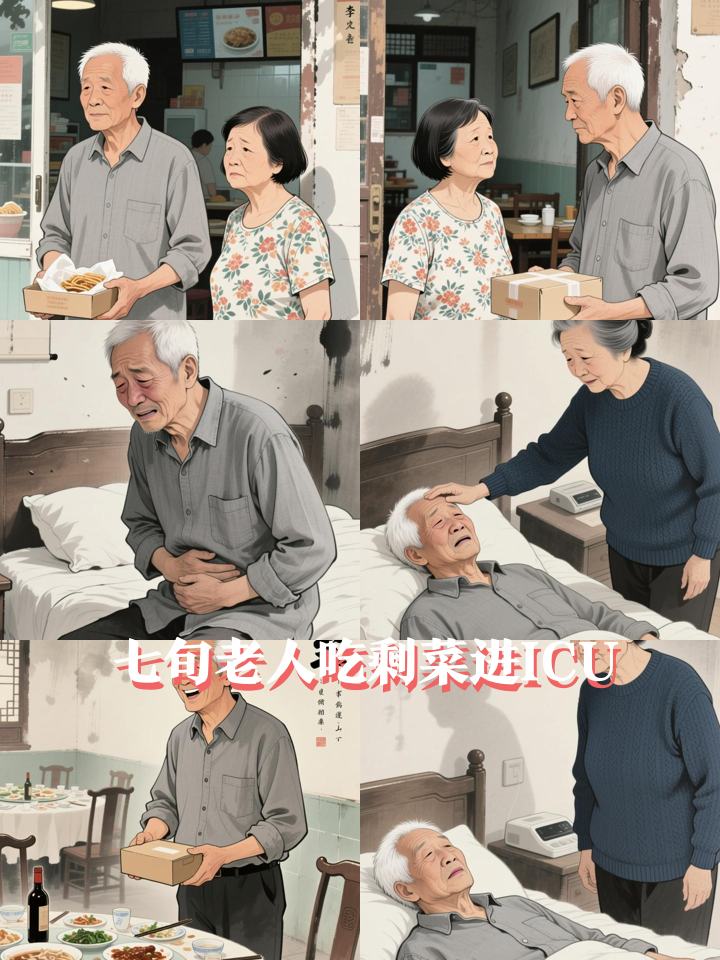 老人吃席打包剩菜，加热食用后腹痛恶心引关注