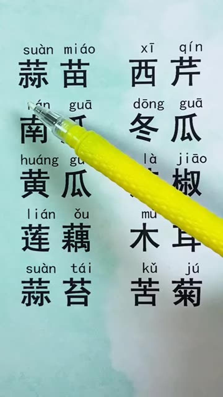 学习蔬菜名称，认识汉字和拼音