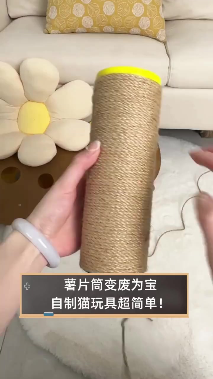 薯片筒变废为宝,自制猫玩具超简单!