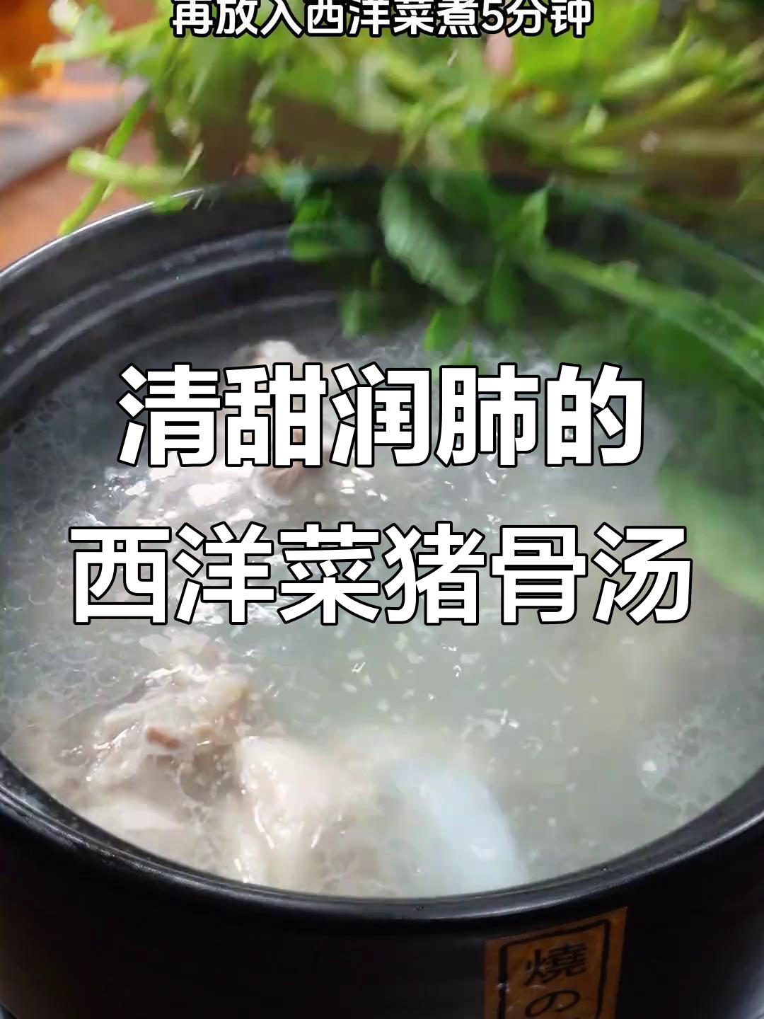 广东经典西洋菜陈肾汤，润肺又下火，简单易学