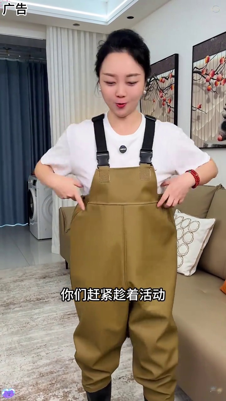 轻便透气齐腰下水裤,防滑牛筋底,在水里也能行走自如,加厚pvc防水面料,钓鱼摸虾,水产养殖