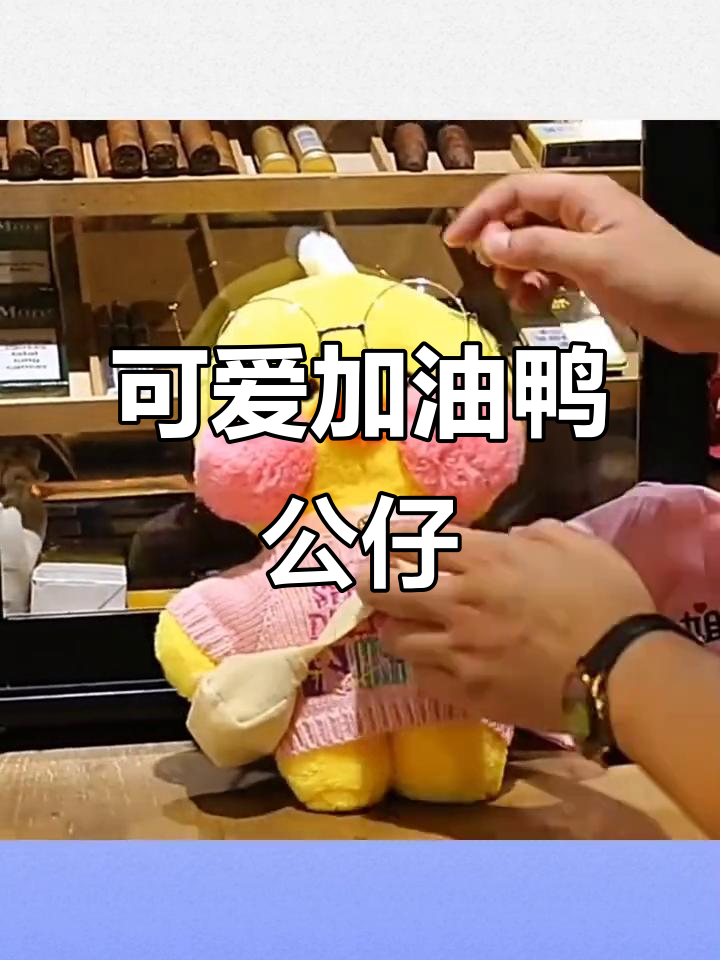 网红玻尿酸鸭娃娃，毛绒玩具可爱加油鸭公仔