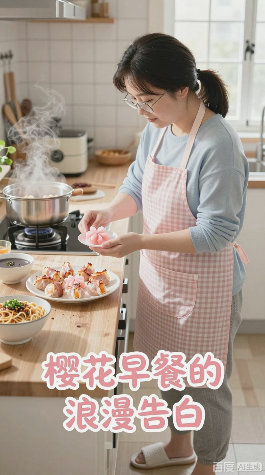 樱花水晶蒸饺,创意早餐新体验