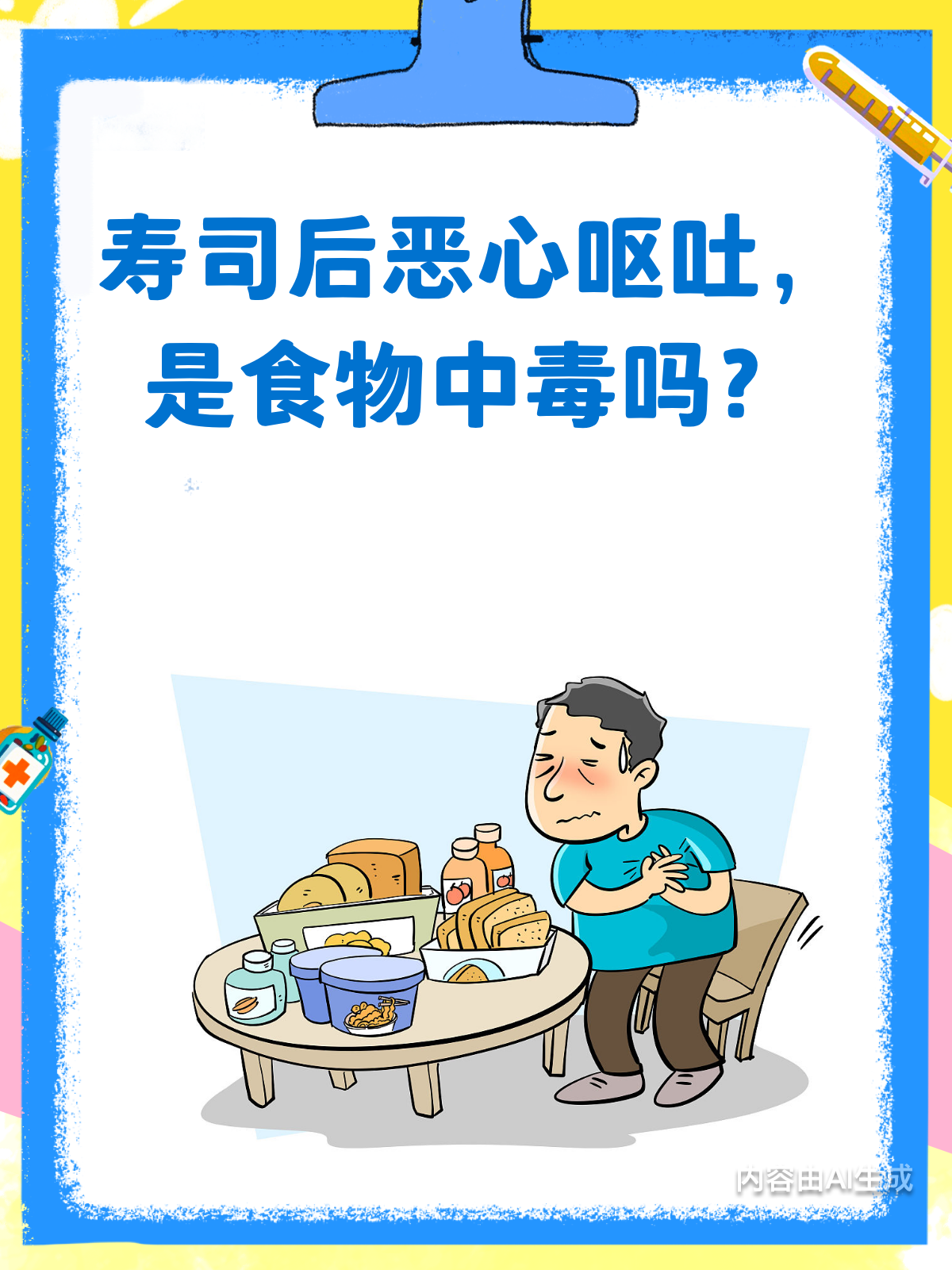 吃完寿司恶心呕吐是食物中毒了吗?